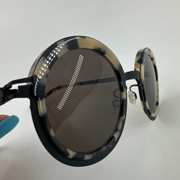 Mykita Unisex Black/Cream Phillys 953 Round Sunglasses - Picture 8 of 10